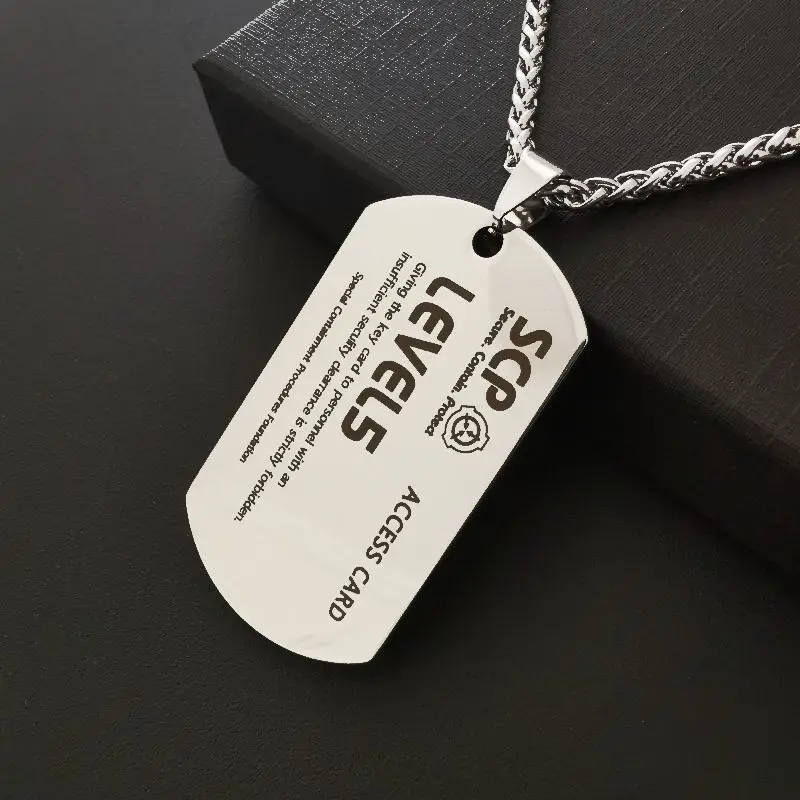 SCP Foundation stainless steel Tags hard work access card necklace scp-7