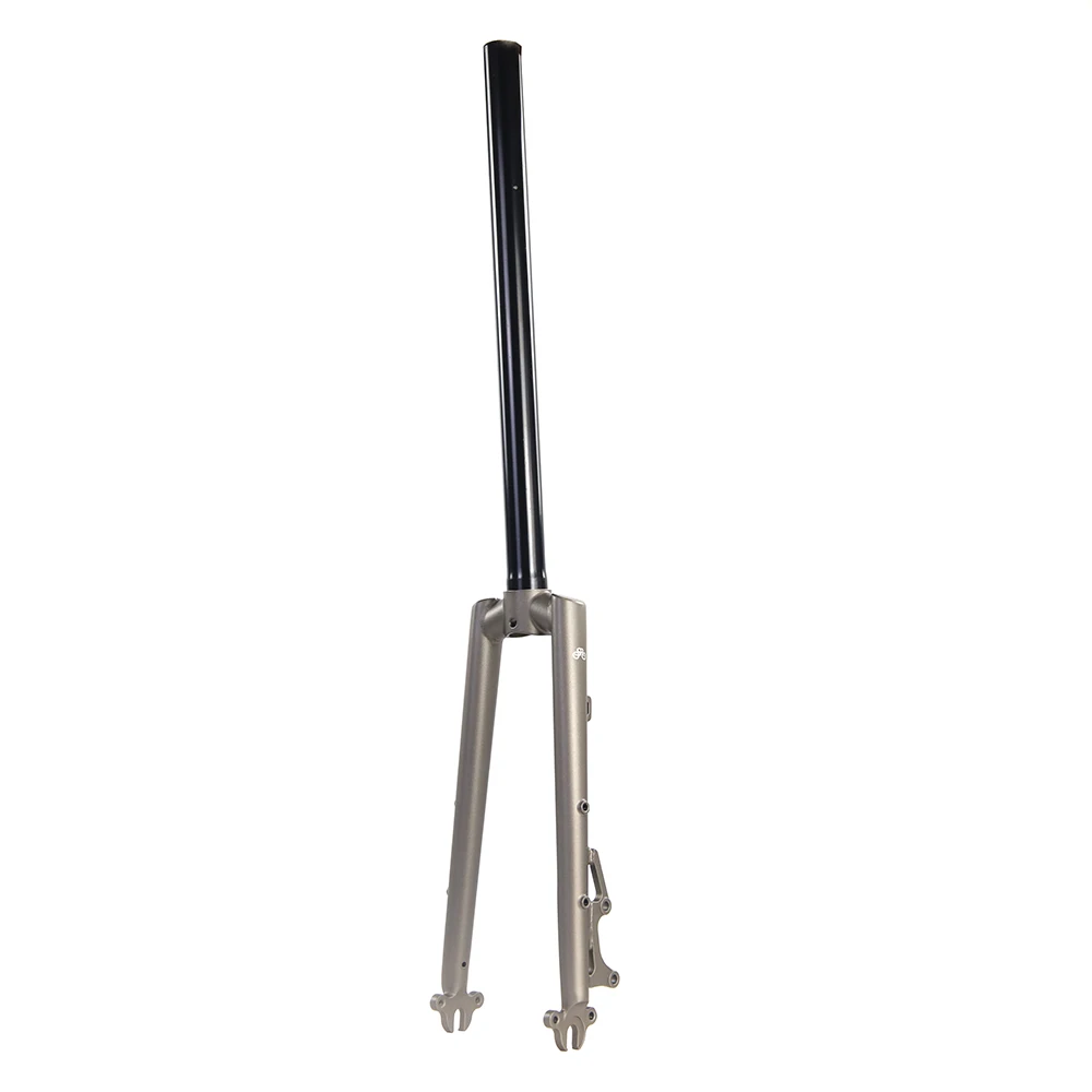 SILVEROCK widelec ze stali chromowanej 20 "406 451 hamulec tarczowy stojak na rowery do składanego roweru BMX Minivelo sztywne widły 1 1/8" 28.6mm