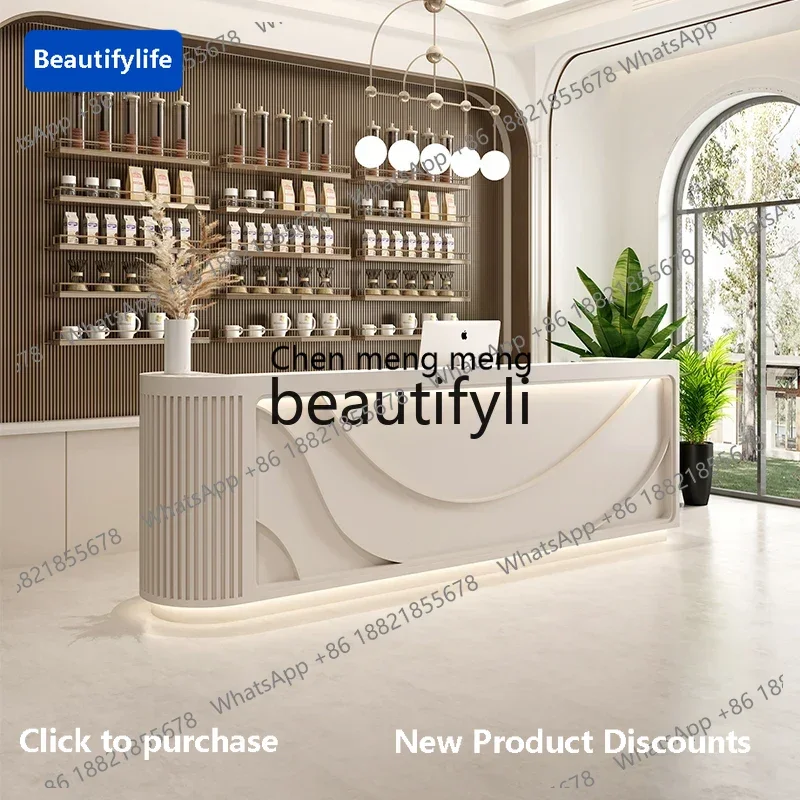 

183Customized simple integrated front desk company beauty salon health center checkout page bar6005