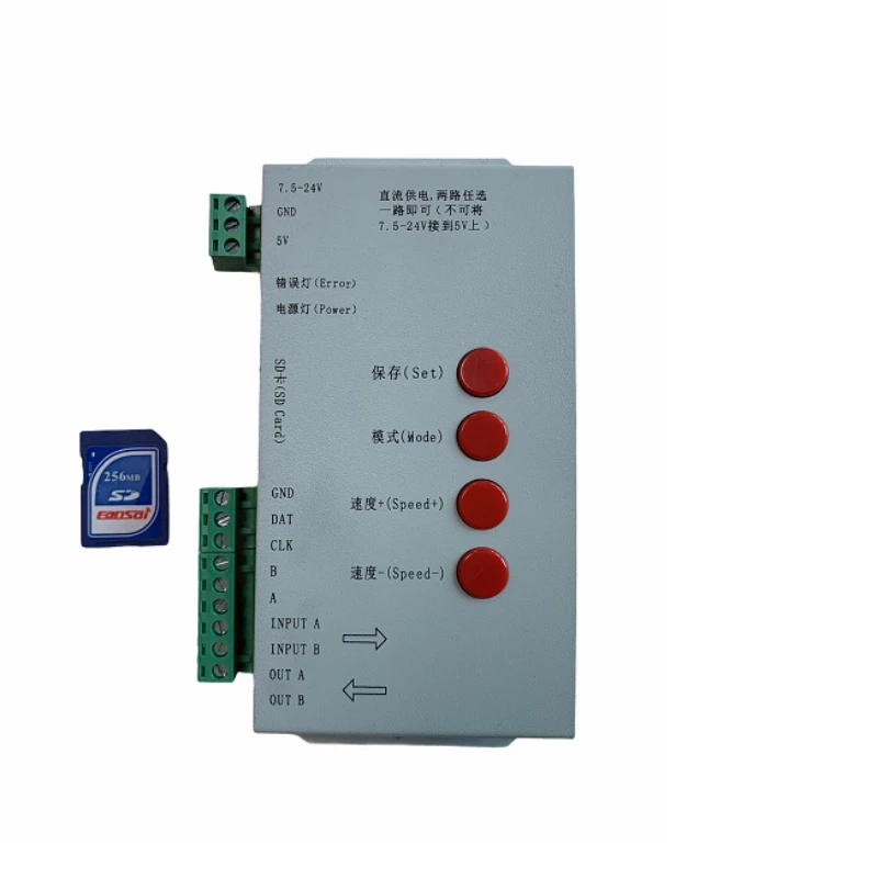 SD Card Controller Strip Programmable Controller RGB 5-24V AC110-220V T1000 T4000 T8000 WS2811 WS2812 Editled