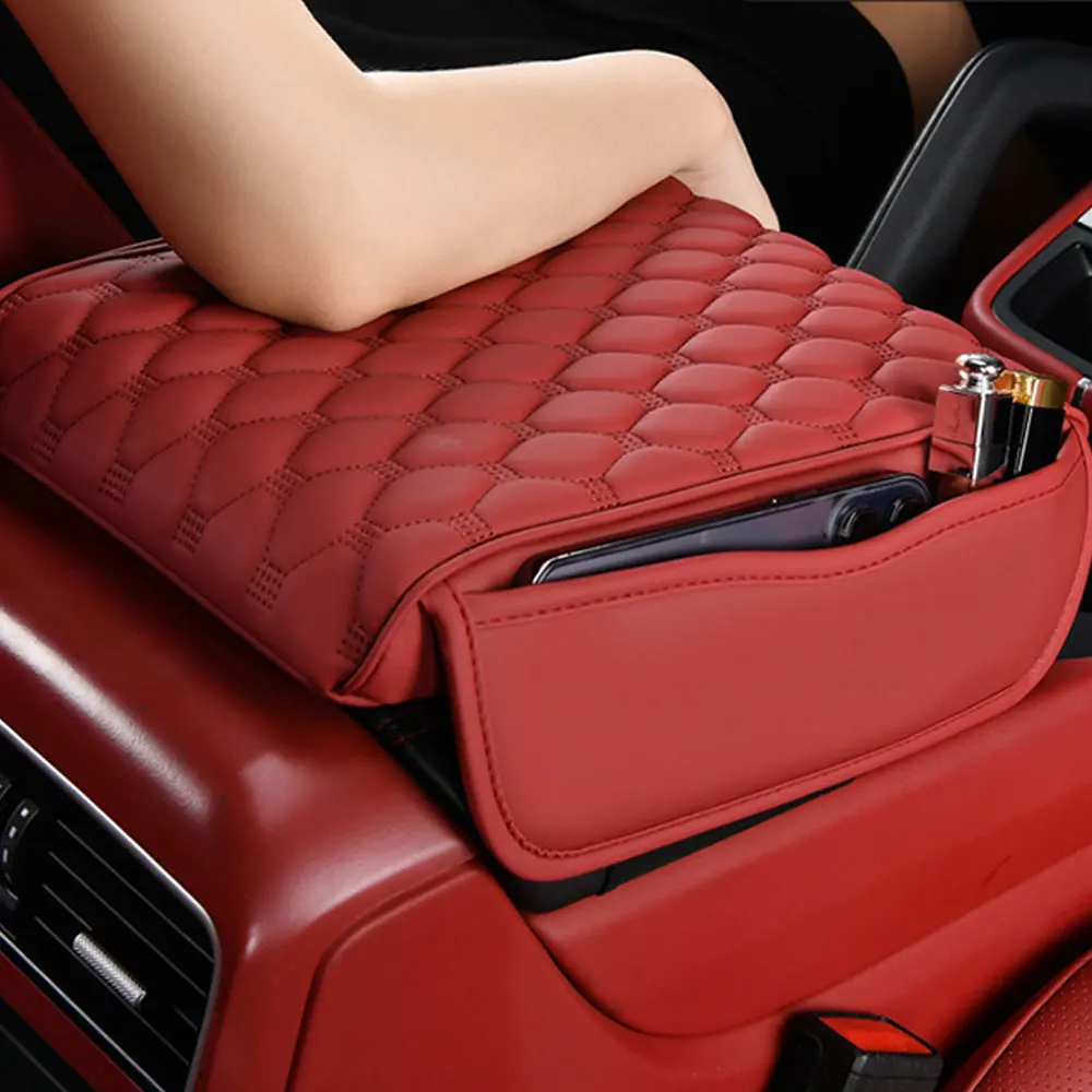1pc Auto Storage Organizer Bag Car Center Console Protector Cover Car Armrest Box Height Increasing Pad Car Interior Accessories