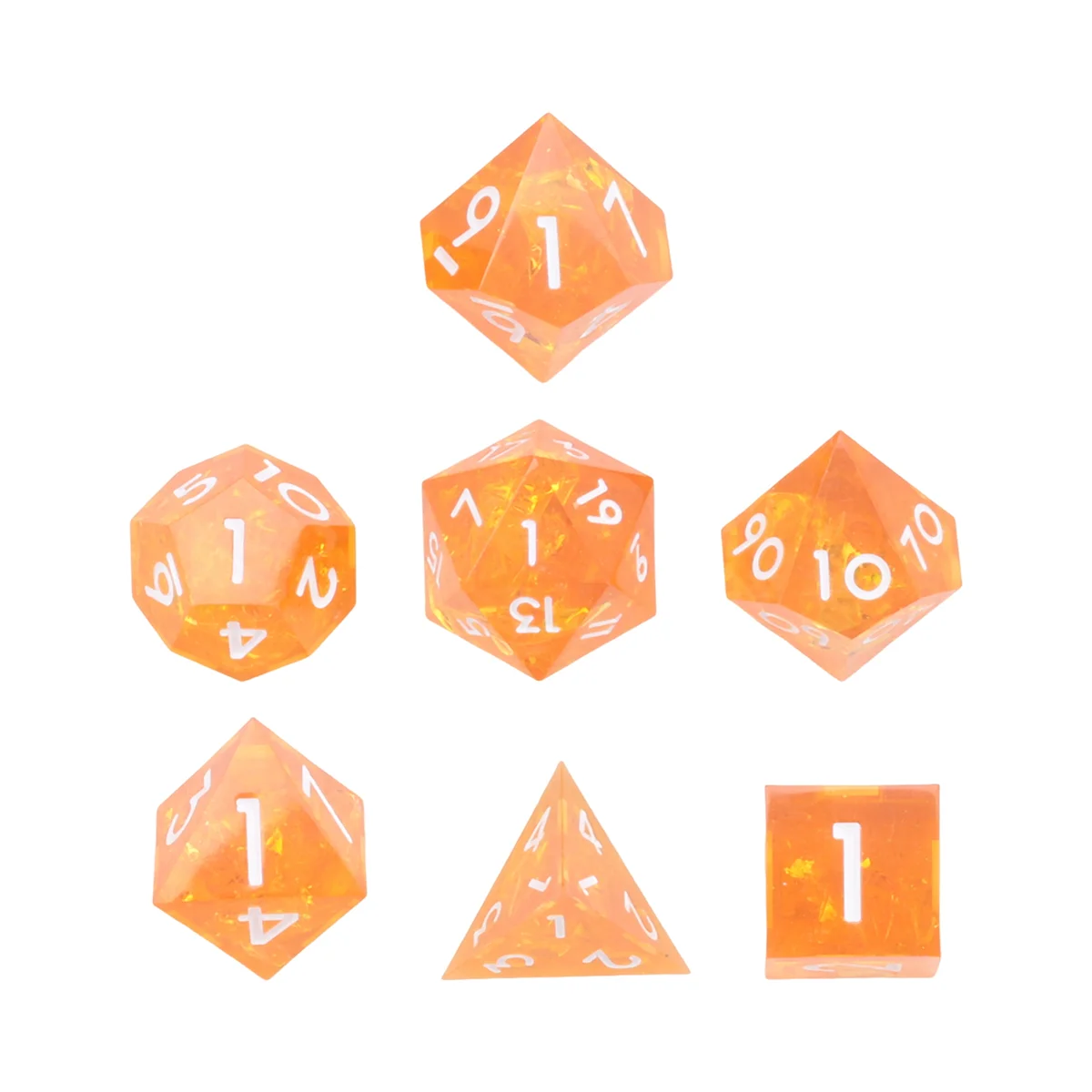 RPG MTG 테이블 게임용 날카로운 모서리가 있는 다면체 주사위 세트 7개