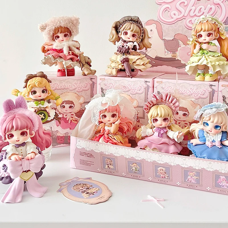 

Miana Retro Shop Series Blind Box Kawaii Trendy Doll Surprise Box Desktop Ornament Anime Figure Mystery Collectible Gifts Toys