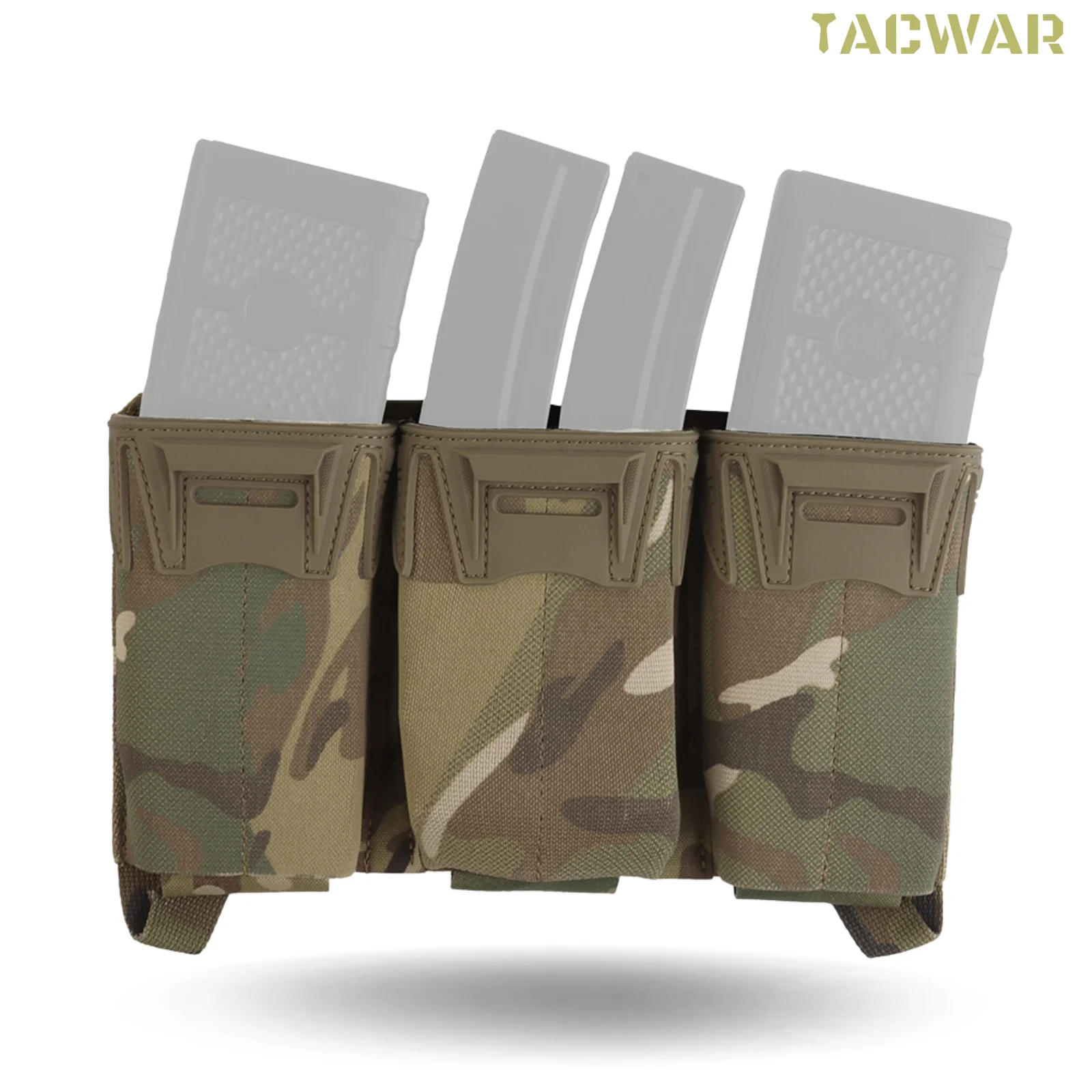 Multi-caliber Triple Mag Pouch with G Hook for 5.56/9mm/PCC Mag,Airsoft Front Placard for K19/KZ/LV119/FCV5 Plate Carrier