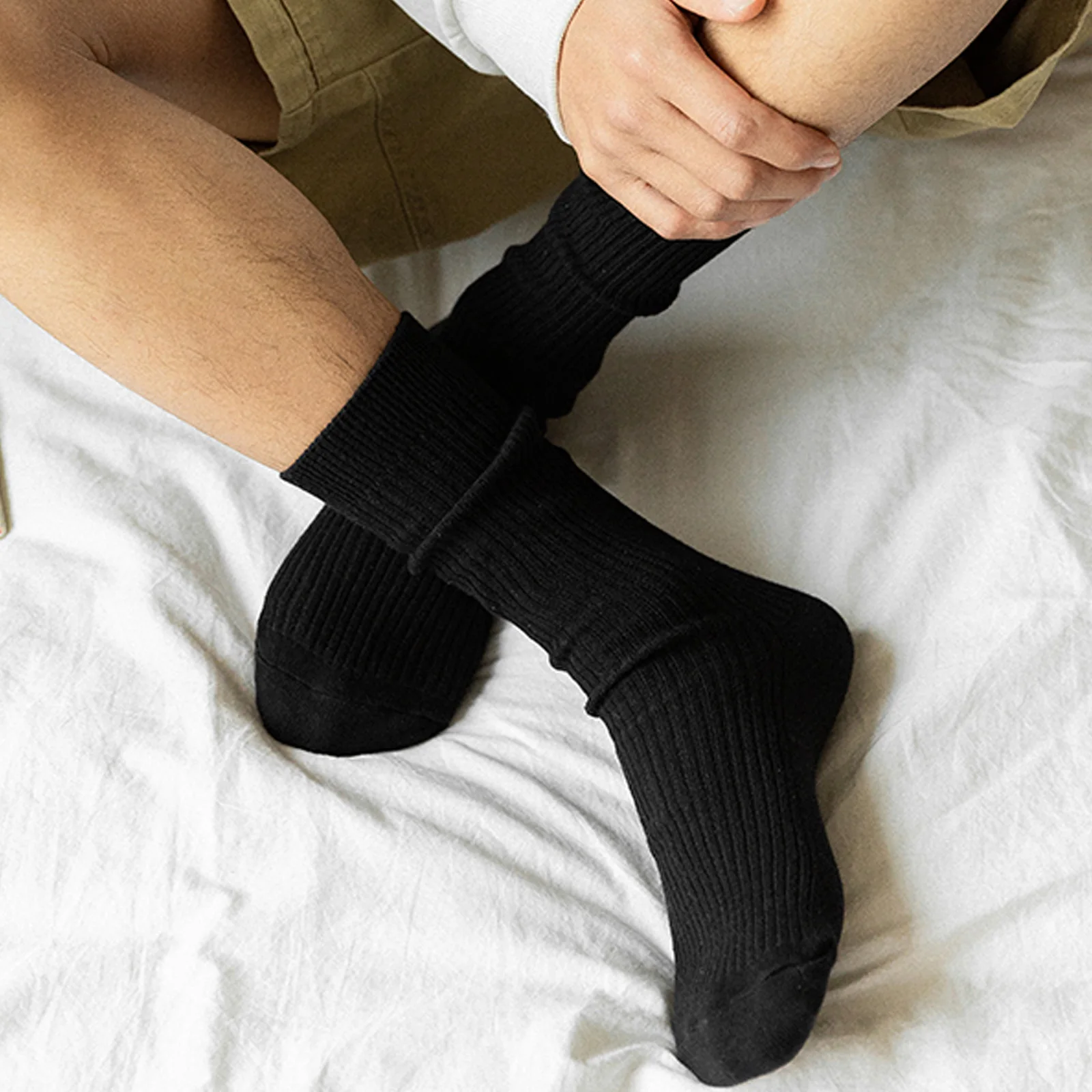 CLEVER-MENMODE Business Men Cotton Socks Sexy Black Soft Formal Tube Socks Solid Color Male Sports Socks Breathable