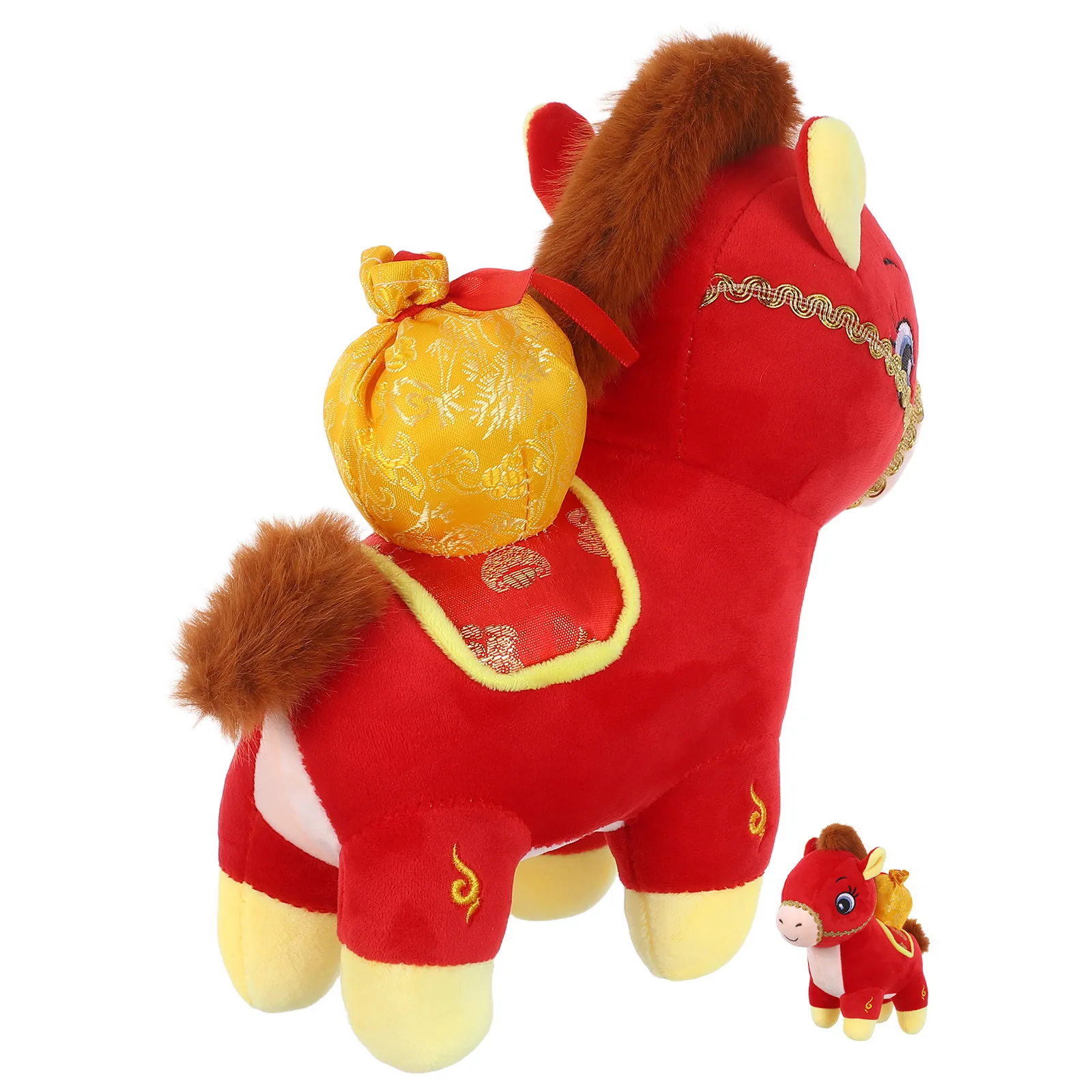 

Мягкая плюшевая игрушка-талисман 28 см, Год Лошади 2026, для дома и офиса, украшение к Весеннему фестивалю, новинка, зодиакальный символ