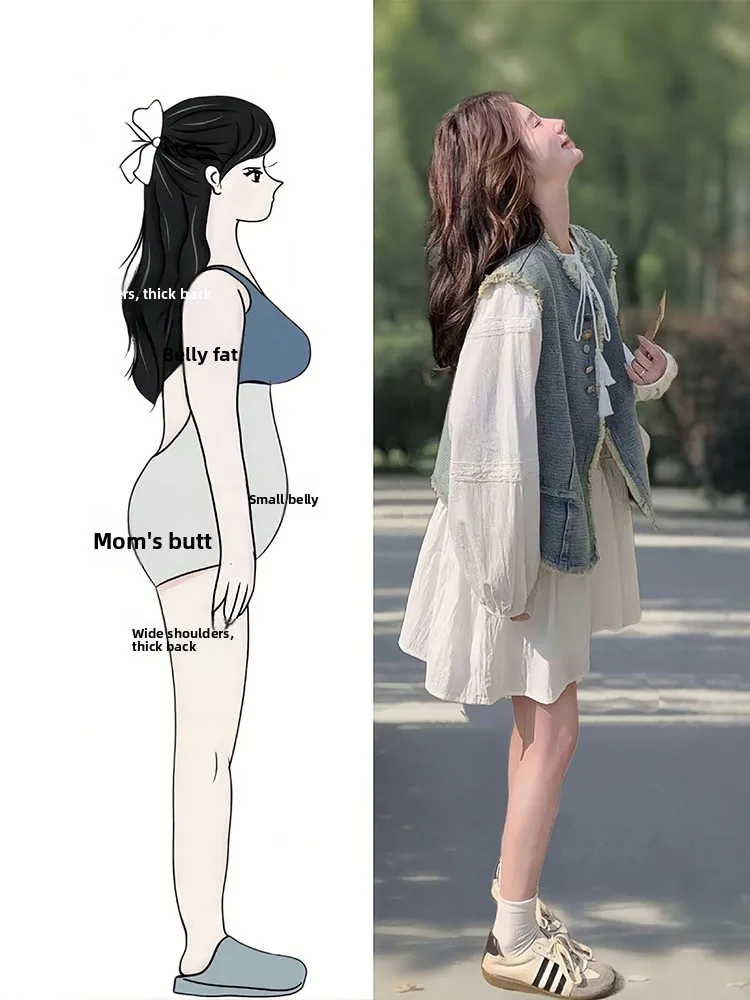 

Осенний модный комплект из двух предметов: джинсовый жилет и платье больших размеров для женщин, высококачественный, с длинными рукавами, круглым вырезом и пуговицами