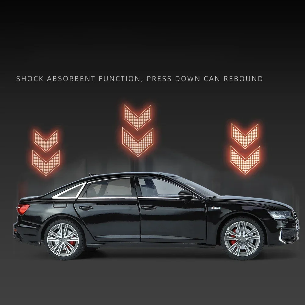 A6 Limousine Legierung Modellauto 1:18 Spielzeug Druckguss Metallguss Sound und Licht Zurückziehen Auto Spielzeug Fahrzeug