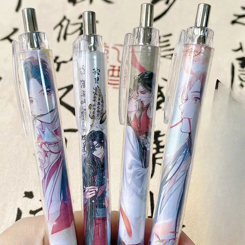 Xie Lian Hua Cheng Jun Wu Popular Anime Secondary Peripheral 0.5mm Quick-drying Click Gel Pen School Supplies Pretty Stationery