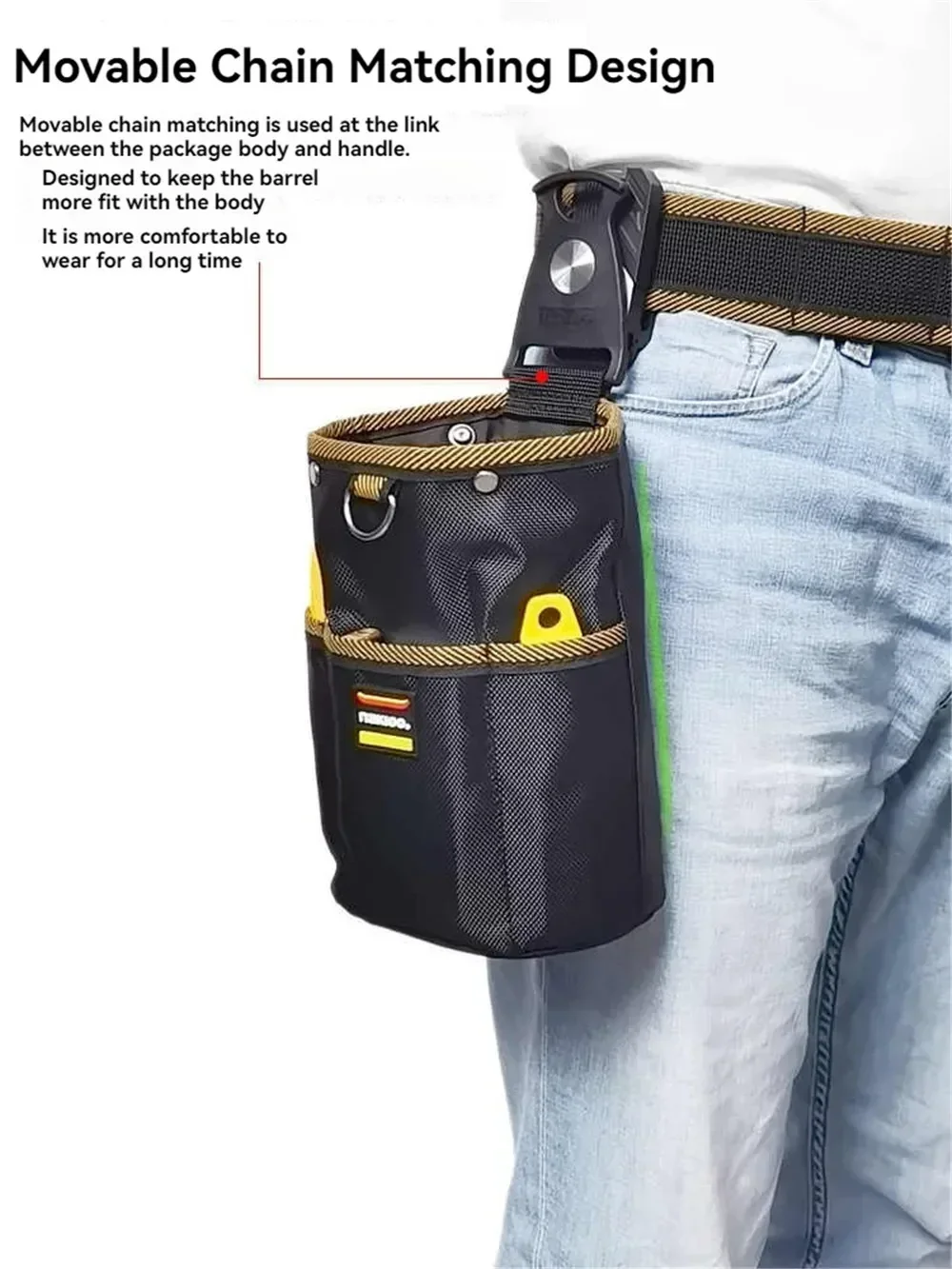 NAKIOO 1680D Rotatable Quick-hanging Nail Tool Bag Tool Pouch for Woodworking Mechanic Man Gift Electrician Tool Organizer