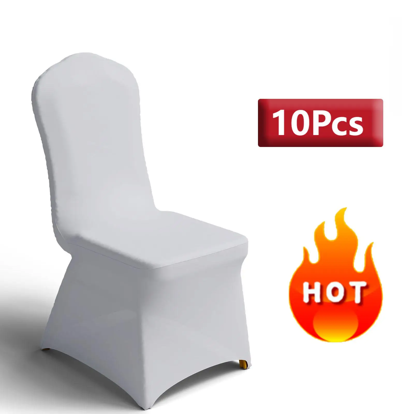 

10Pcs Chair Covers Spandex Stretch Standard Seat Slipcovers Fitted for Wedding Party Banquet and Holidays Celebration
