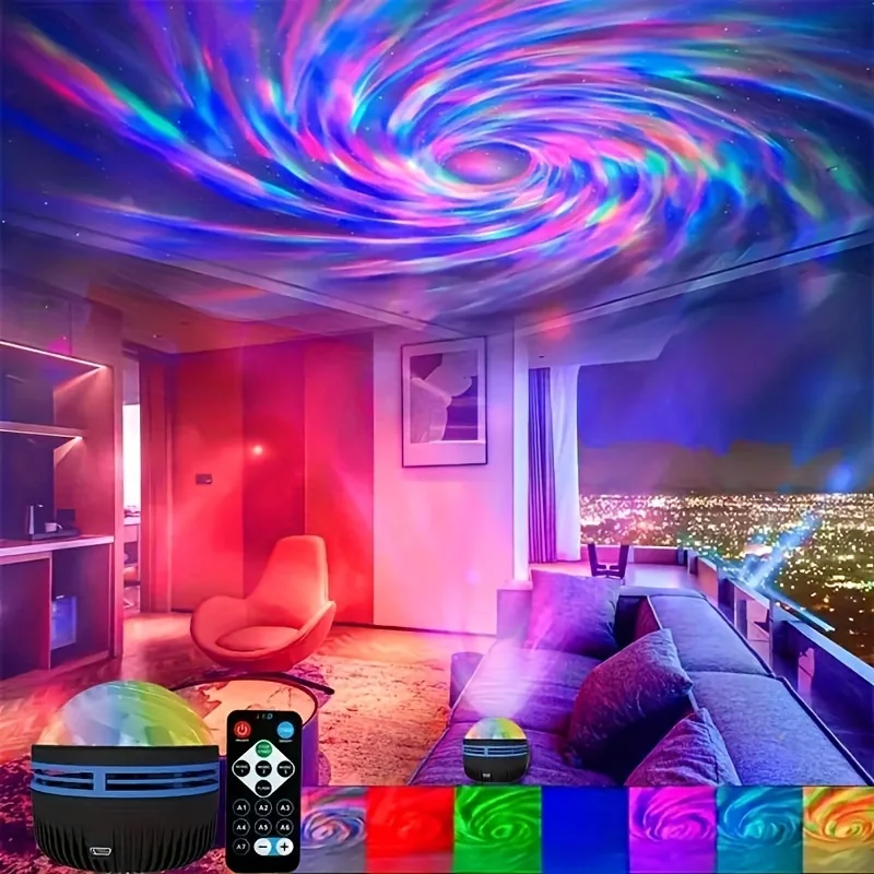 LED NightLights Galaxy Projector Remote Control 5V USB Rechargeable Starry Sky Lamp DMX Sound Active 7 Modes for Kids Room Decor image 2