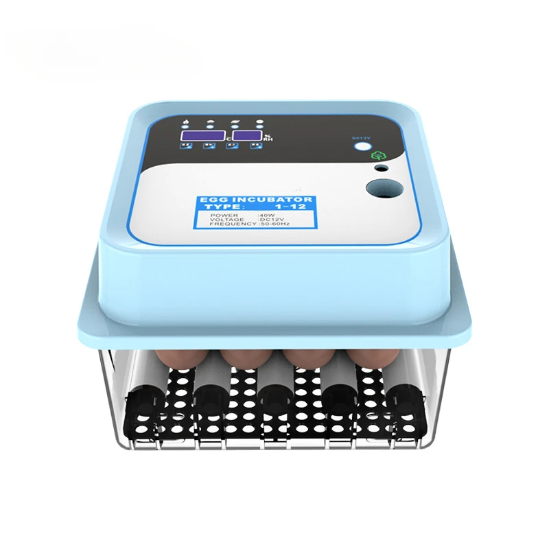 

Dual Power Full Automatic Mini Incubator for Home Use 12 Chicken Egg Incubator