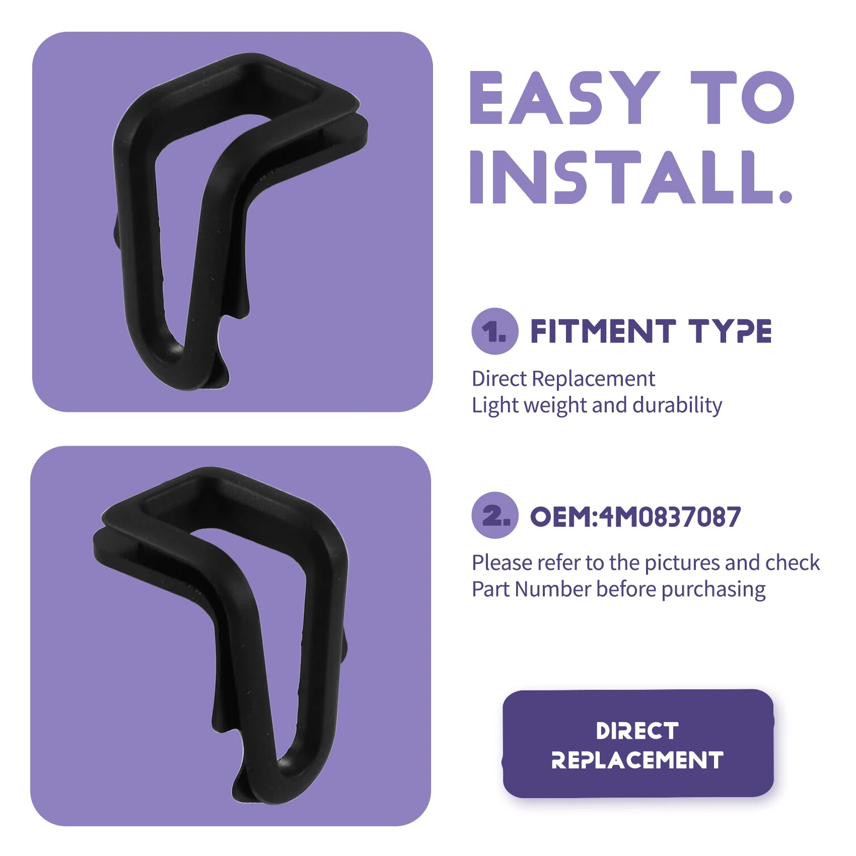 

Car Door Lock Seal Gasket Rubber Buffer Gasket 4M0837087 For Q7 2016-2023 Car Accessories