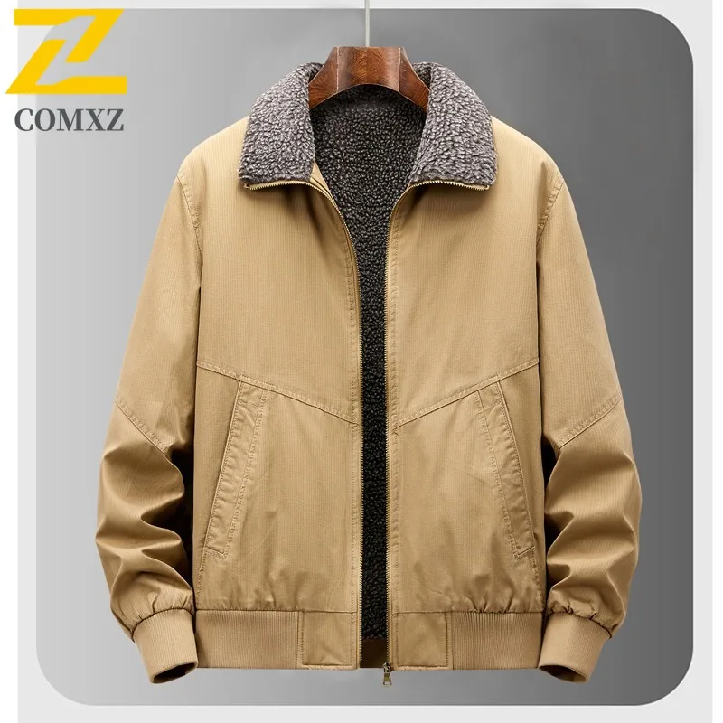 

COMXZ US Style Parka Jacket Men Cold Resistant Windbreaker Luxury Stand Collar Street Style Lightweight Winter New Outerwear