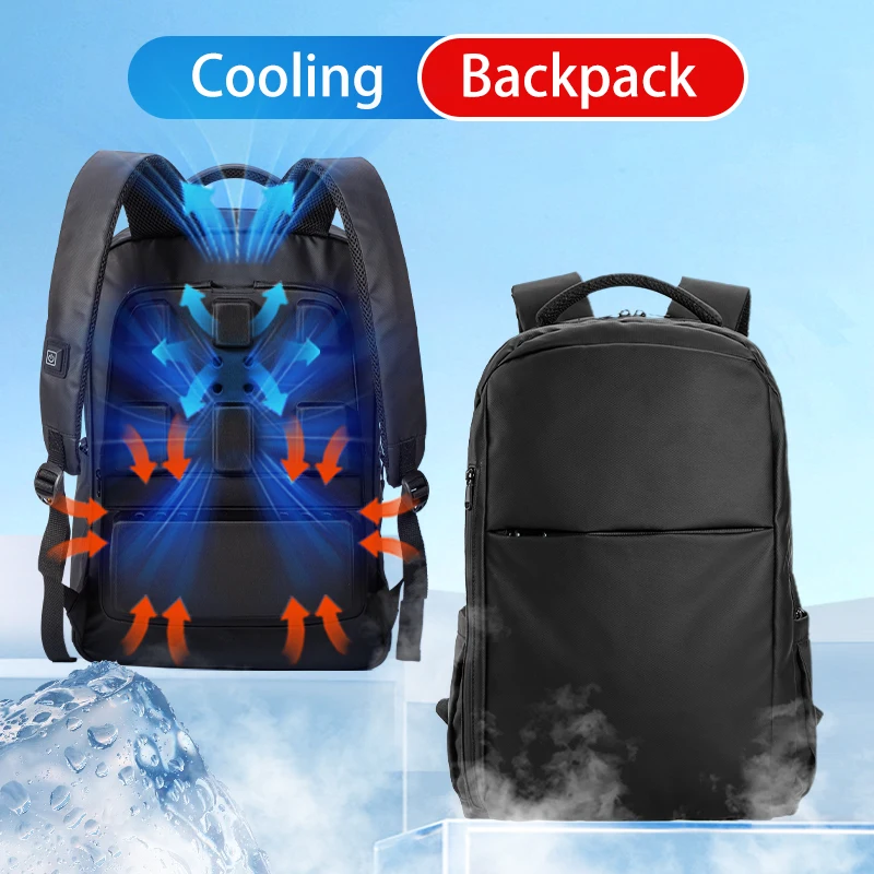 

2025 USB Cooling Backpack with Fan - Anti-Sweat Ventilated Design for Travel Hiking School