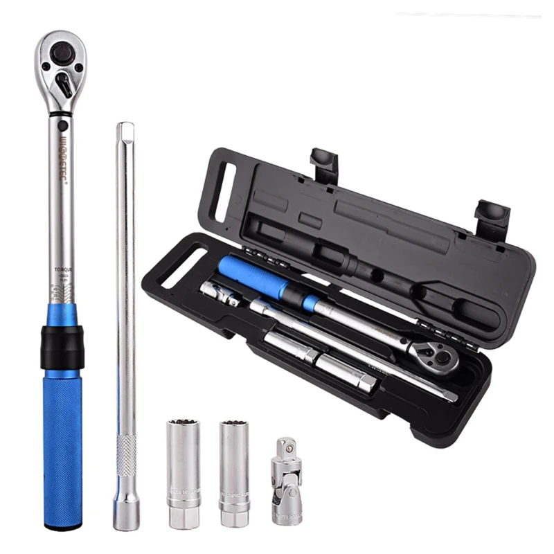 

W2E3 Tool Steel Bicycle Durable Maintenance Kit Sturdy Drive Click Torque Wrench Set for Spark Plug Torque Wrench