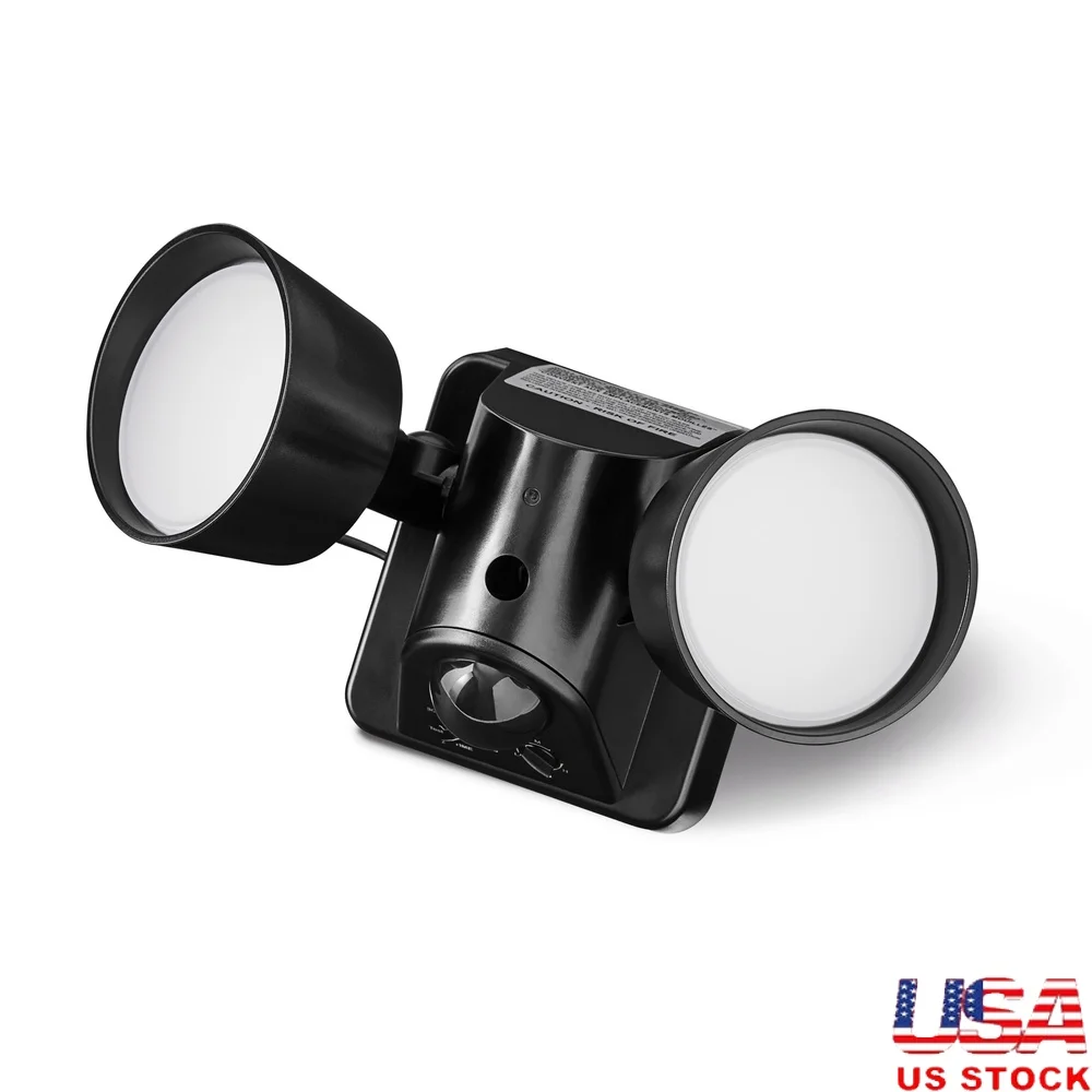 

2-Head LED Motion Sensor Outdoor Security Light 2500 Lumens Adjustable Sensing Distance Waterproof Durable Easy Installation