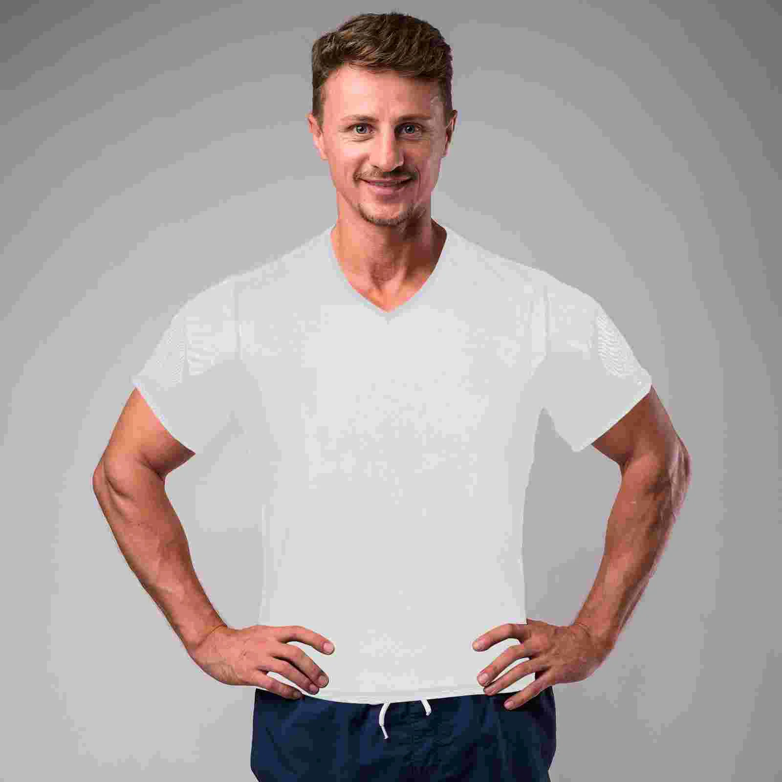 Sweat-absorbent Vest Proof Pad T-shirt Short Sleeve Men Undershirts for Athletic