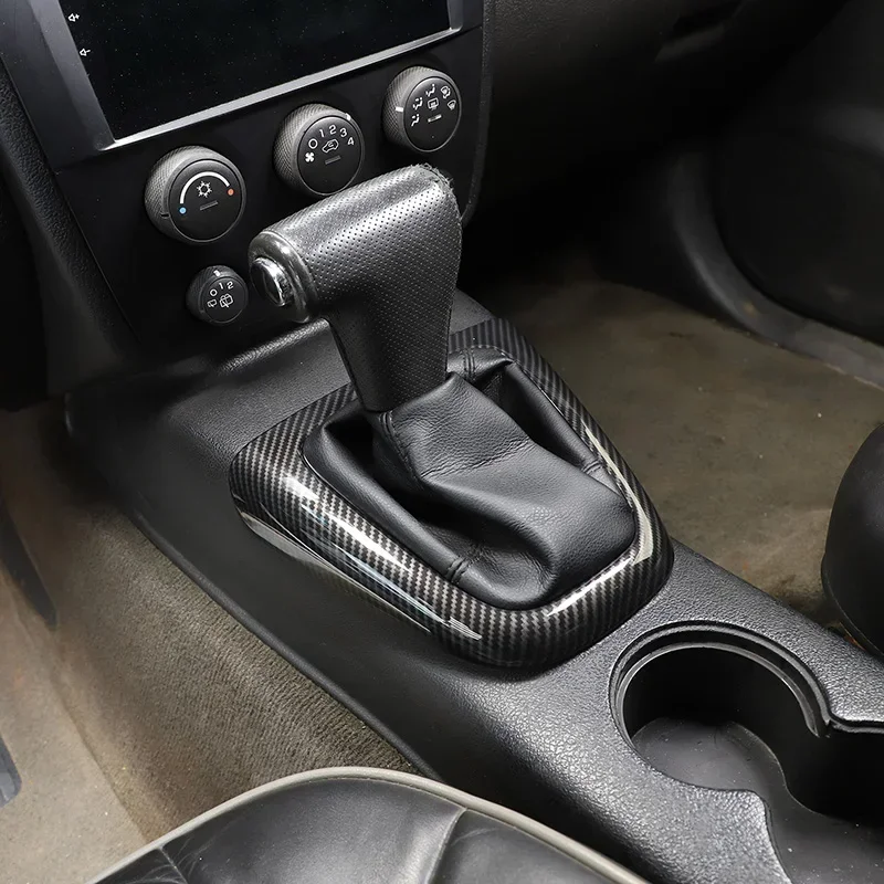 For 2005-2009 Hummer H3 ABS carbon fiber car central control gear frame cover sticker car interior accessories 1Pcs