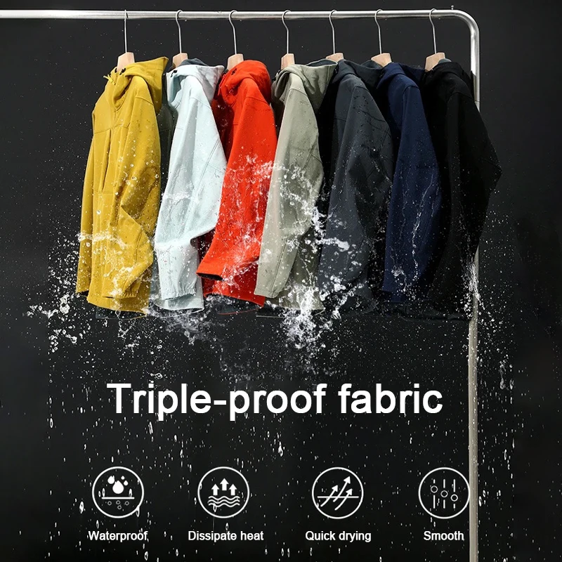 

Men's Jackets Camping Waterproof Windbreaker Men Raincoat Rain Jacket Man Hiking Climbing Clothes Sun Protection Plus Size M-3xl