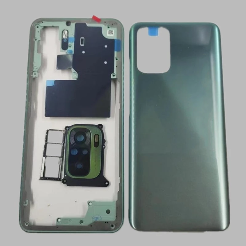 Full Housing for Xiaomi Redmi Note 10S Back Battery Cover Rear Case Middle Frame + Volume Button + Camera Glass + Sim Tray