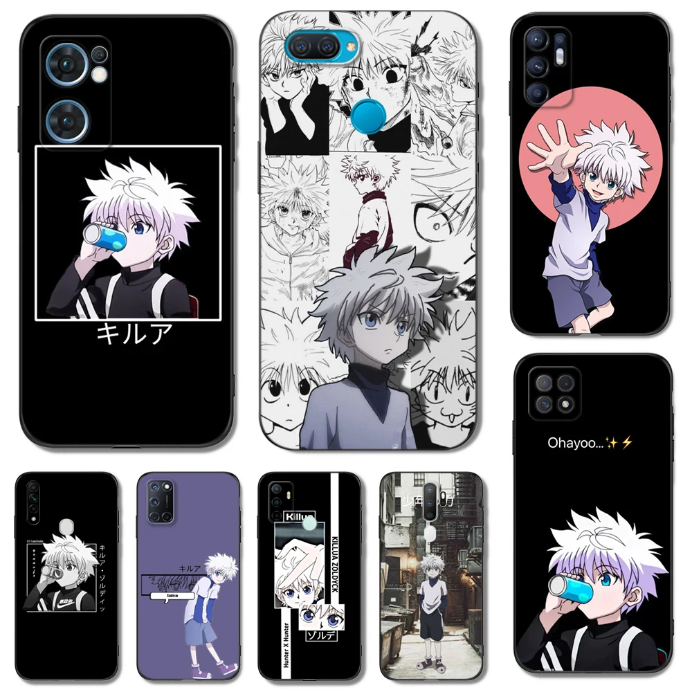 Черный чехол ТПУ для OPPO A1K A5 A5S A5XS A3S AX5 A11 A11X A12E A12 A7 A9 A9X 2018 2020 Killua hunter X