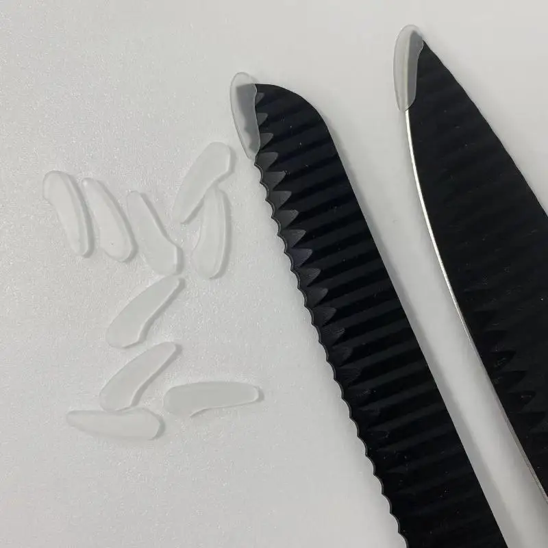 Knife Tip Protectors 100Pcs Transparent Food Grade Plastic Cutter Sleeves for Household Kitchen Camping Knife Safety