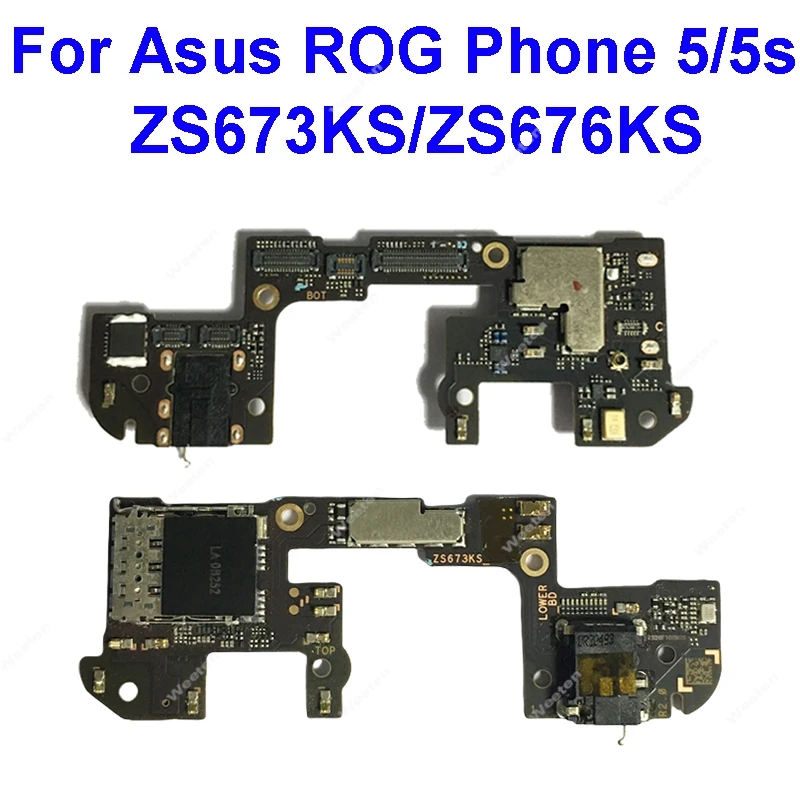 For Asus Rog Phone 5 Rog 5 5S ZS673KS ZS676KS Earphone Headset SIM Antenna Small Board Earphone Jack SIM Board Flex Replacement