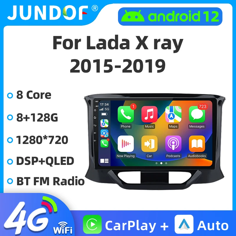 Android 12 Car Radio For LADA X Ray Xray 2015-2019 Multimedia Video Player 2 Din Navigation GPS Carplay Auto FM Stereo Head Unit