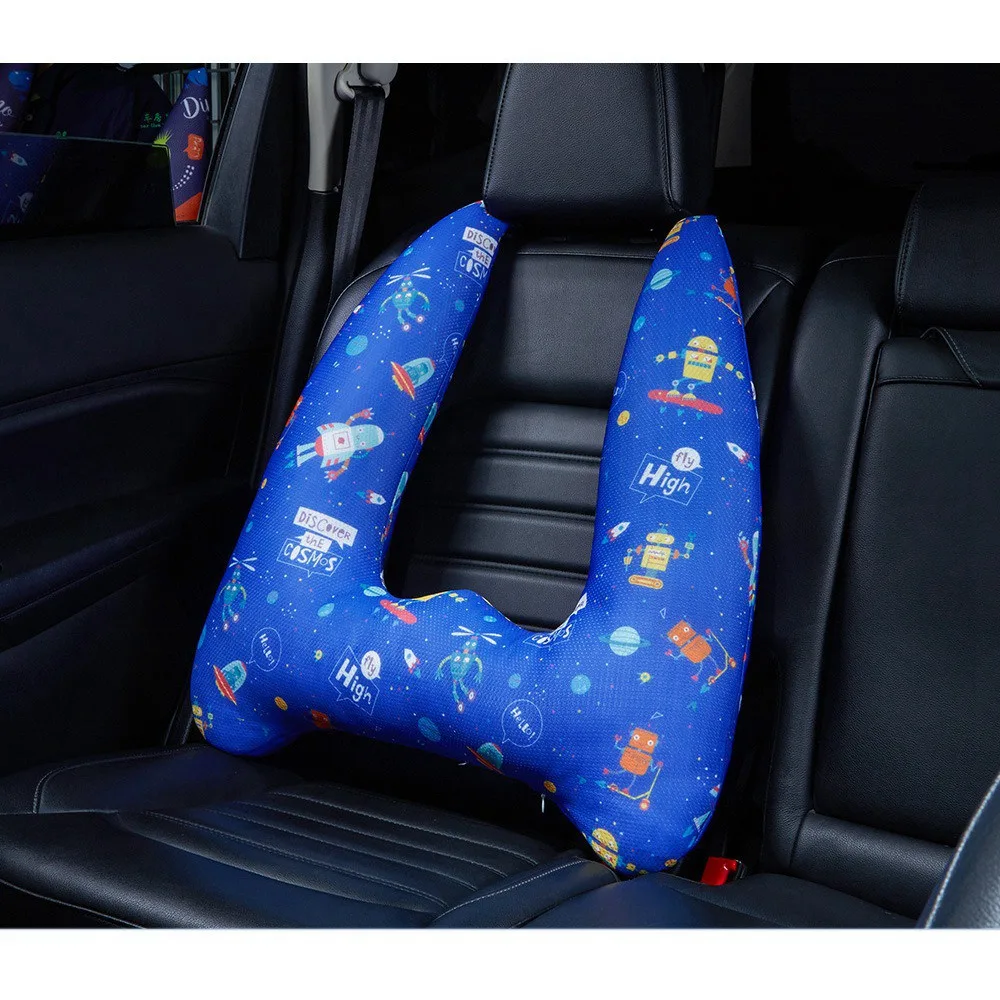 Car Seat Belts Kid Cushion Cartoons Protect Neck Safety Children Traveling Pillow In-Car Supplies(Space