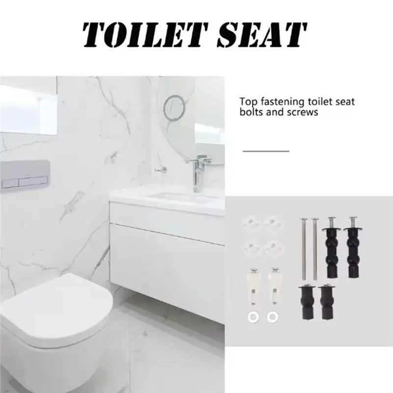 ALIM-Shockproof Toilet Seat Replacement Screws, Universal Toilet Seat Bolt Set For Most Standard Toilets
