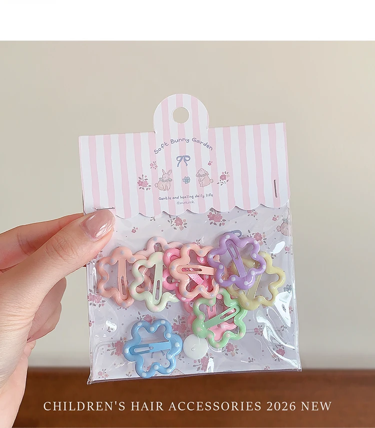 10 Stück/Set Niedliche Stern-Herz-Wolken Haarspangen für Kleinkind-Mädchen Pastellfarben Ohne Haarschäden Kinder-Haarklammern Accessoires – Detail 3