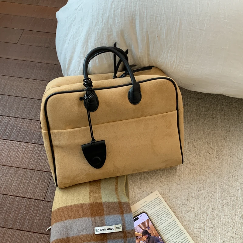 فو الجلد المدبوغ رمادي داكن ريترو حمل الحقائب للنساء بلون سعة كبيرة التنقل تنوعا حقيبة كتف عادية حقيبة يد كلاسيكية #1