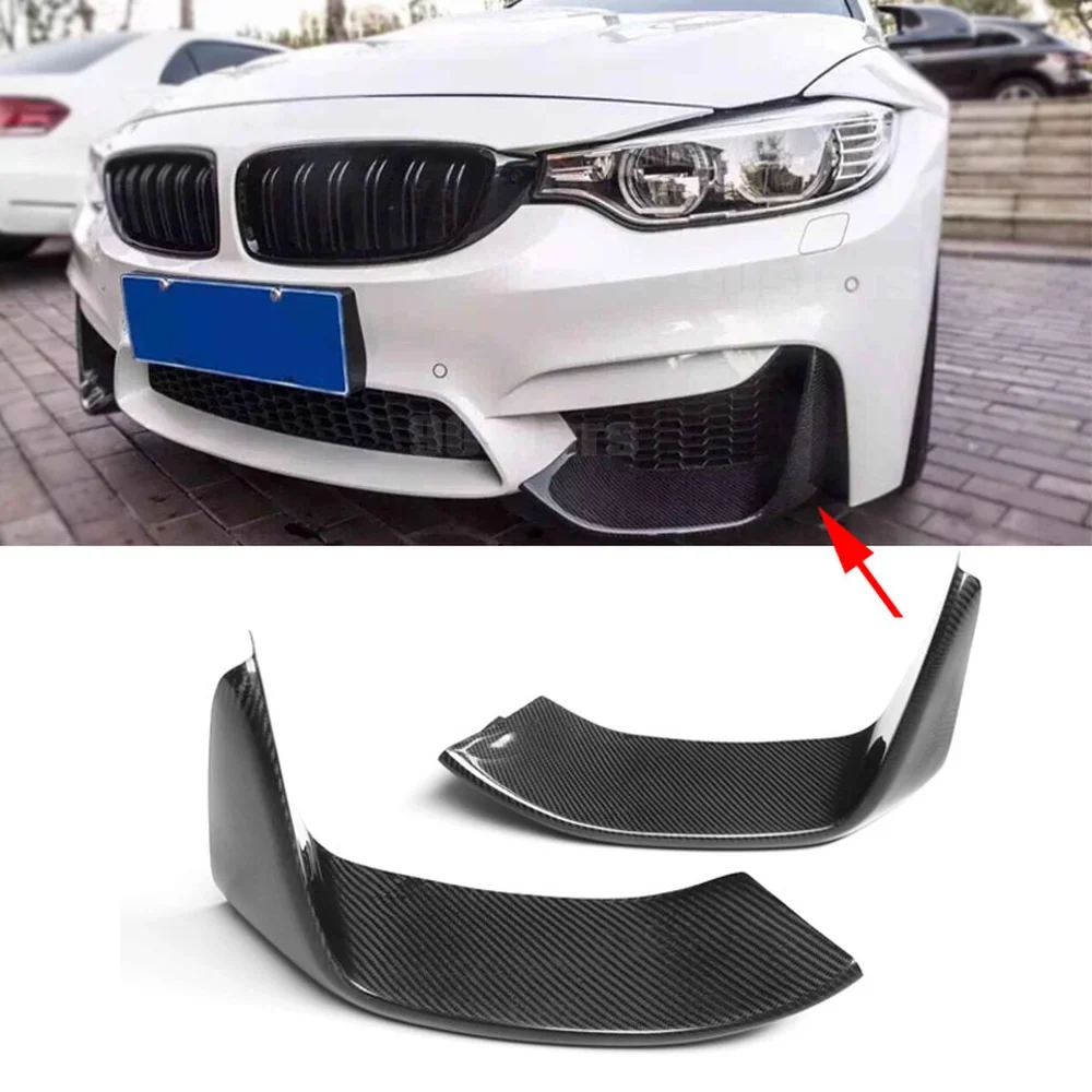 

2PCS Carbon Fiber Front Bumper Lip Splitters Flap Cup wings For BMW 3 Series F80 M3 4Series F82 F83 M4 2012 2013 2014- 2017 2018