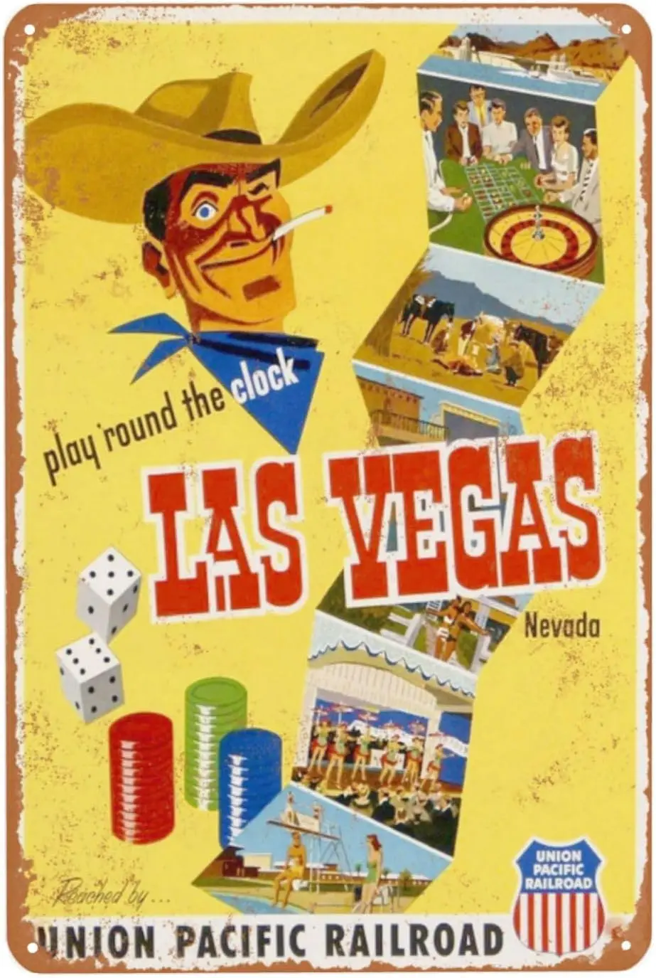 Vintage Metal Sign, to Las Vegas Tin Signs, Versatile Plaque Decor Poster for Home Man Women Bar Home Man Cave