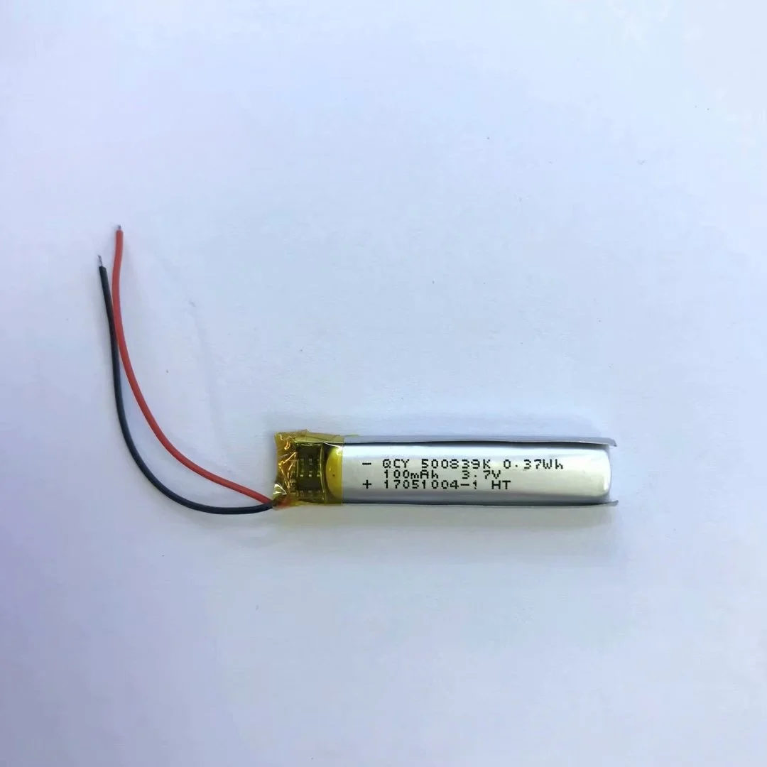 500839 Lithium Polymer Battery 100mAh 3.7V For Voice Recorders Smart Wearables & Bluetooth Earphones