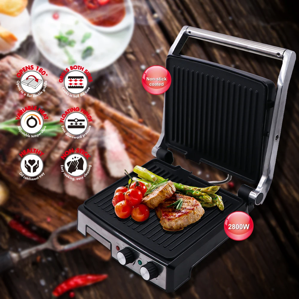 High power bbq accessories grills BBQ tools opens 180 degree non-stick household steak machine