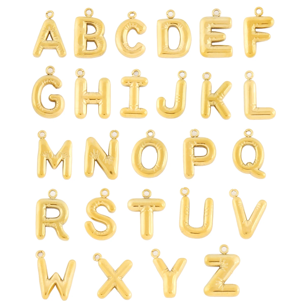 3pcs Stainless Steel A-Z Initial Letter Pendant Findings 18K Gold Plated Charms For DIY Jewelry Making Supplies Accessories