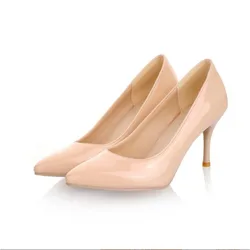 Girls High Heel Shoes Women's Shoes High Heeled Ladies Pointed Toe 10.5cm Fashion Pumps For Woman Office Black Pink Red 30-46