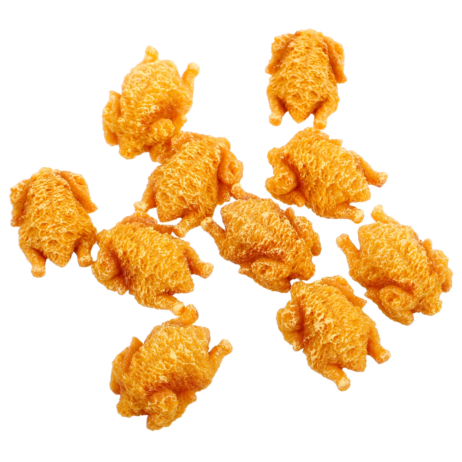 

10 Pcs Simulated Fried Chicken Decor Realistic Artificial Food Centerpieces DIY Miniature Scene Accessories Play Food Toy Set