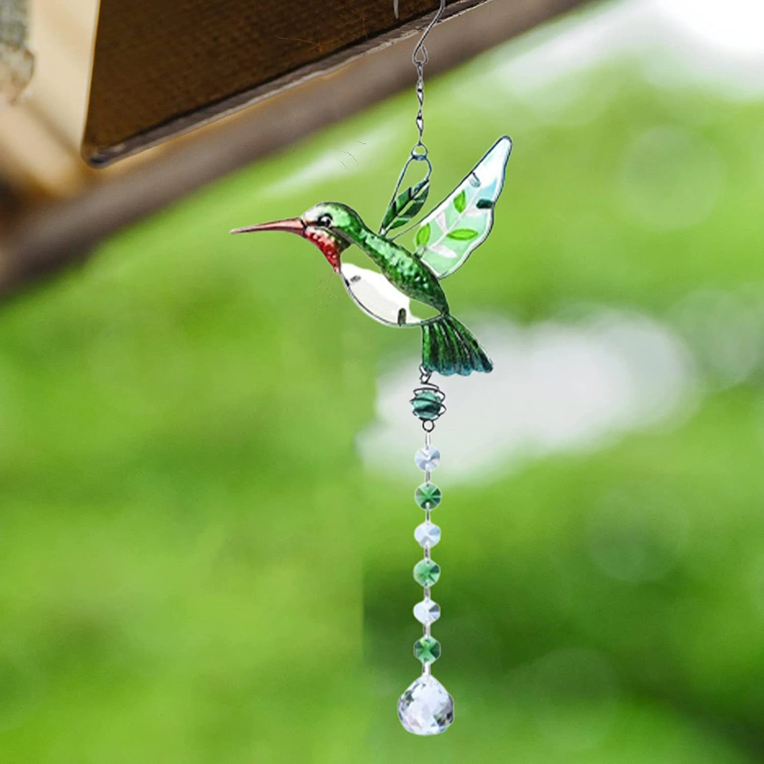 Hummingbird Garden Suncatchers Window Hanging Light Catcher Pendant Wind Chimes Crystal Prism Home Hang Ornament Rainbow Maker