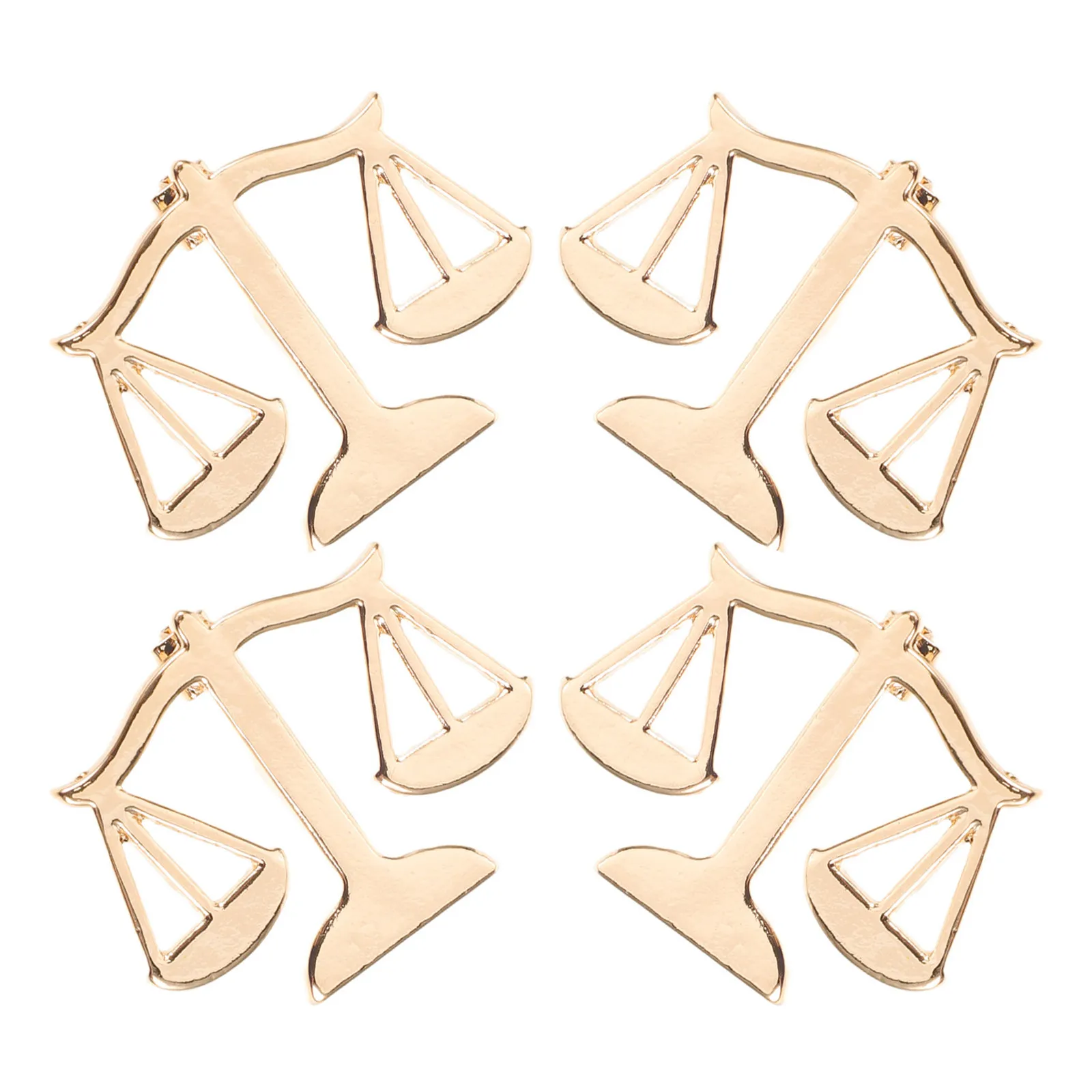 4 pcs Pin Brooch Women Lapel Alloy Halloween Christmas New Year Blazer Justice Scale Brooches Judge Badge Lawyer Dress Shirt