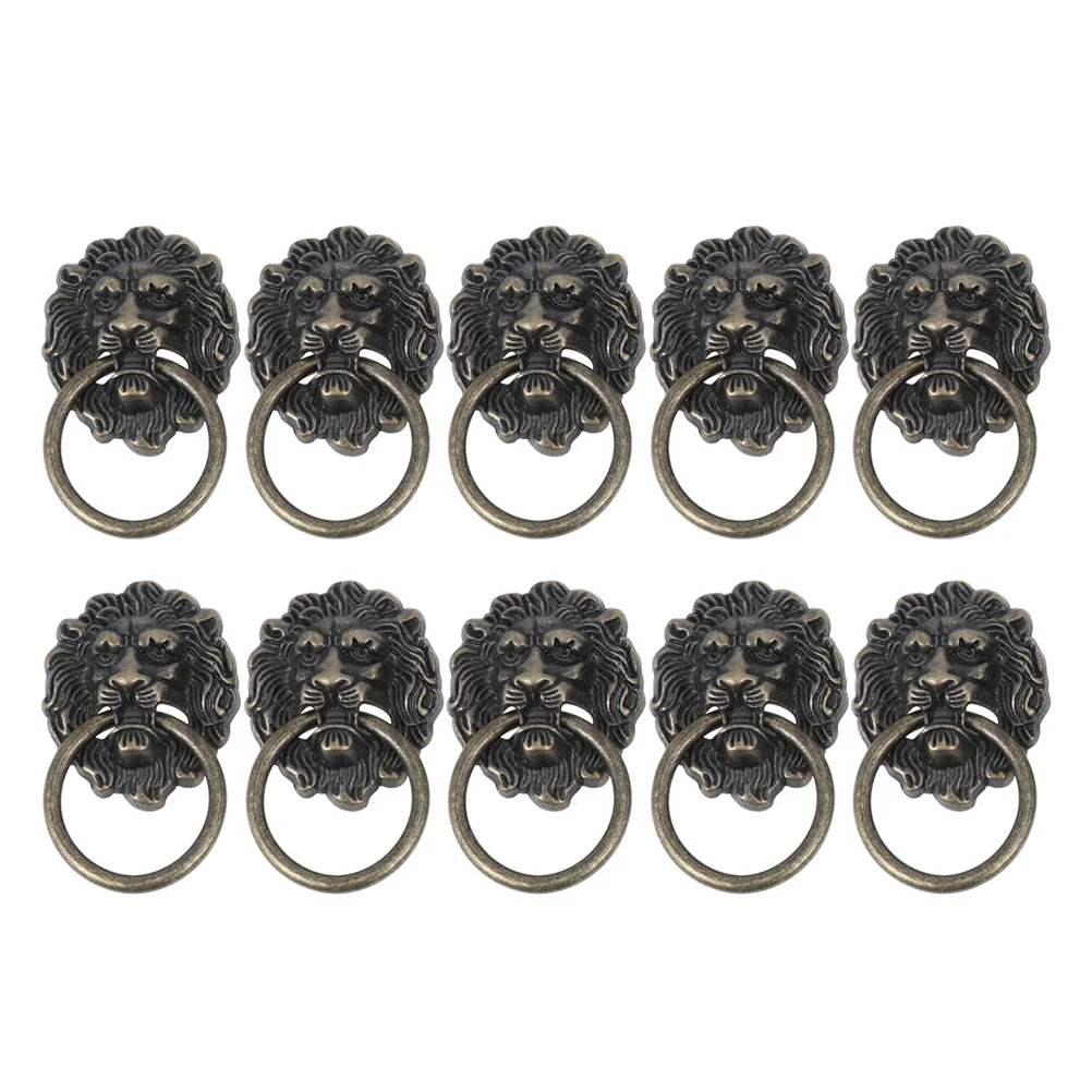 

10Pcs Golden Lion Head Pull Handles Alloy Door Knobs Cabinet Drawer Handles for Kitchen Cupboard Dresser Alloy Pull Handle