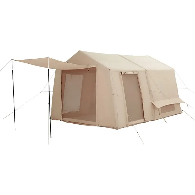 12 Square Meters Waterproof Four-Season Camping Inflatable Tent Double Layer Thick Cotton Fabric Spacious Design Large Area Roof