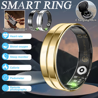 Smart Ring Gesture Control Function 5ATM Waterproof Heart Rate Blood Pressure Oxygen Sleep Monitoring Sports Fitness Smart Ring