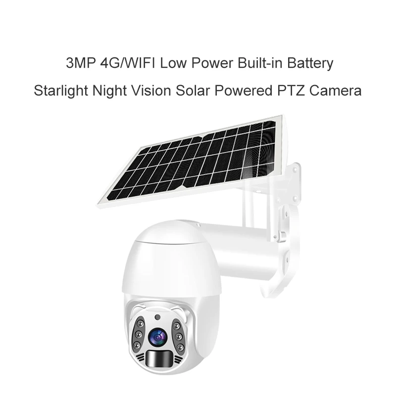 Wholesaler Waterproof 3MP Solar Battery Low Powered Camera 24Hrs Ip Ptz Camera Tuya solar Camera