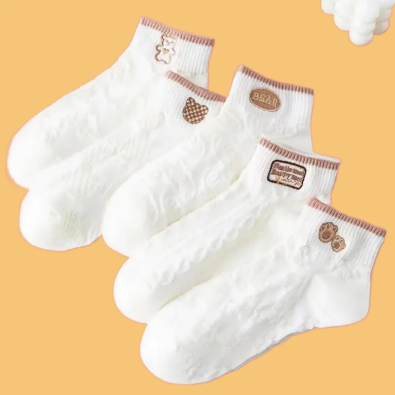 Chaussettes Courtes Fines à Bouche Peu Profonde pour Femme, de Haute Qualité, pour Printemps et Automne, Été, 5 Paires