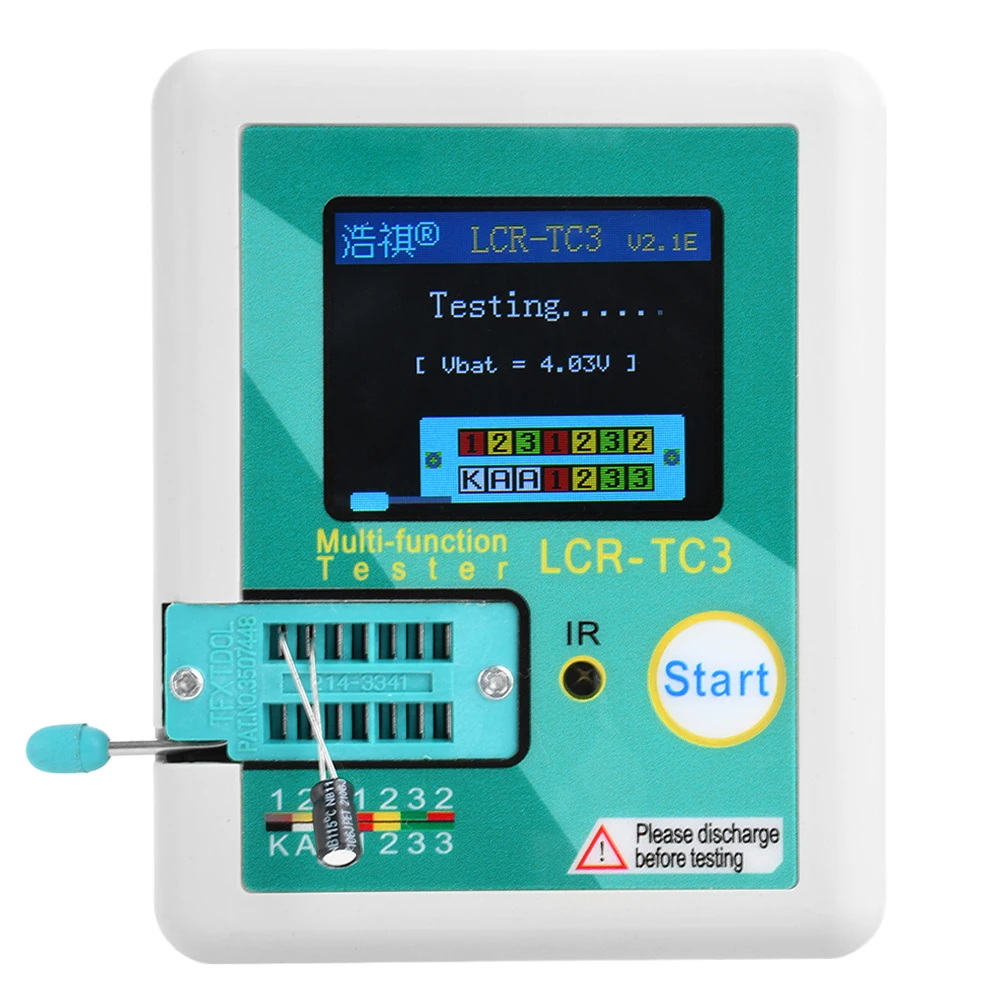 Lcr-tc3 Tester a Transistor multifunzione Display grafico a colori calibrazione automatica per resistore condensatore triodo a diodi