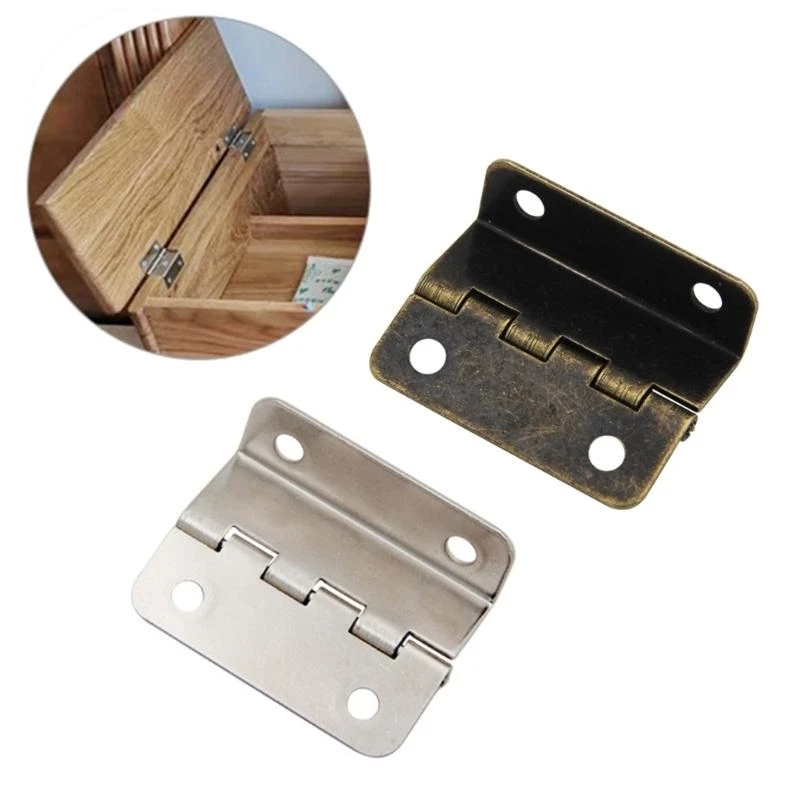581E 2Pcs Jewelry Box Hinges Three-Folding Hinges for Door, Cabinets, Furniture